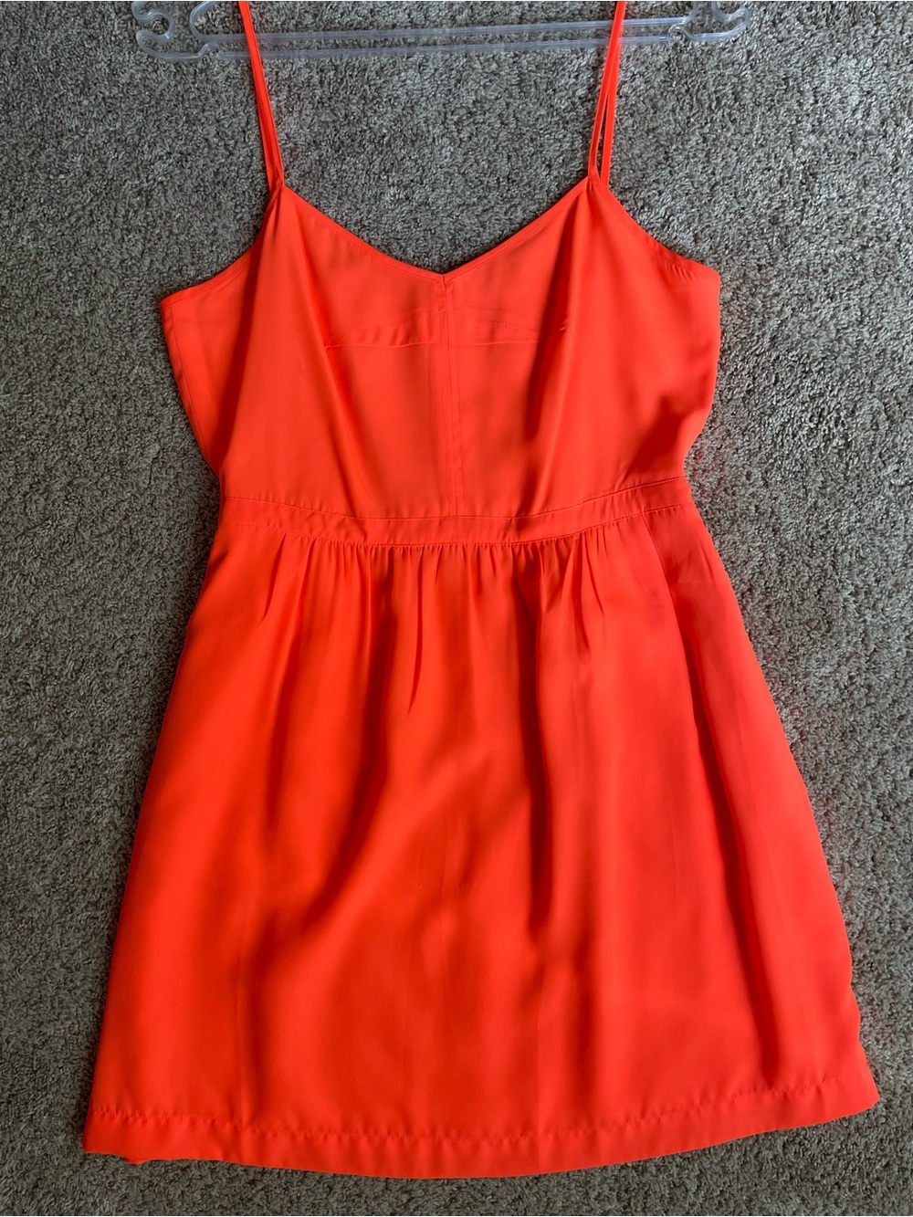 J. Crew Orange Spaghetti-Strap Mini Dress
